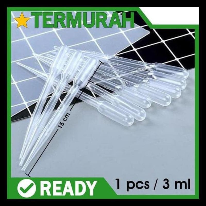Pipet plastik pipet 3ml Panjang 15cm / pipet obat pipet drop pipet tetes / Cupang / ikan hias