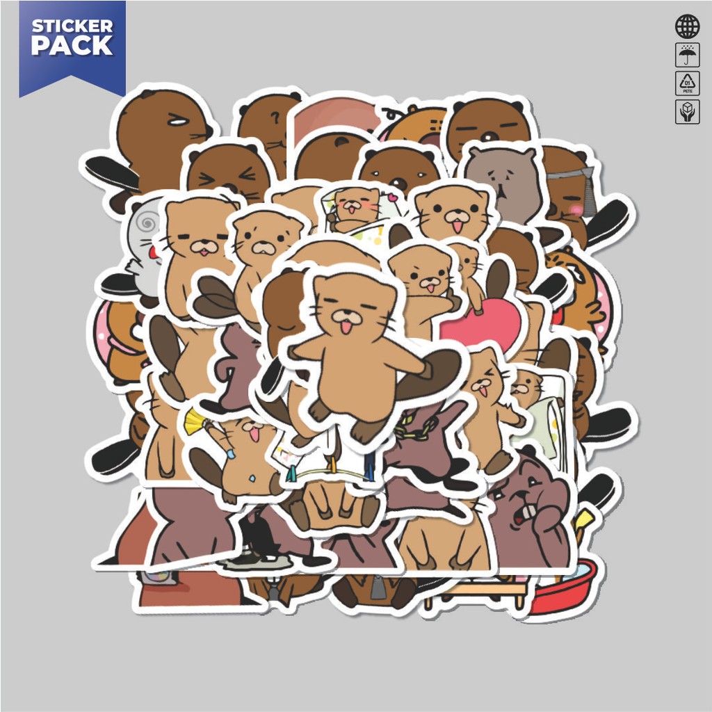 

[100PCS]Stiker Pack Stiker Hewan Berang-Berang Aesthetic Vinyl Anti Air Dekorasi Sticker Laptop Buku Journal Koper Helm Casing HP Gitar Helm Skateboard