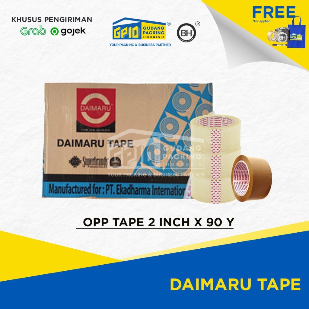 

(GOSEND/GRAB) DAIMARU - Lakban 2 inch / 48mm x 90y / 100y Bening / Coklat