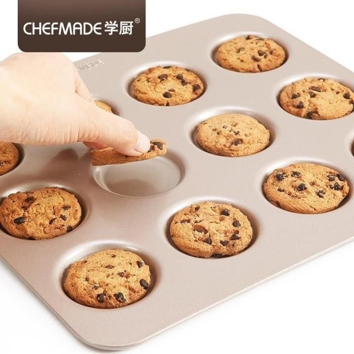

BR Loyang Biskuit 12 Lubang / 12 Cup Cookies Premium Pan Chefmade- WK9405 - 1
