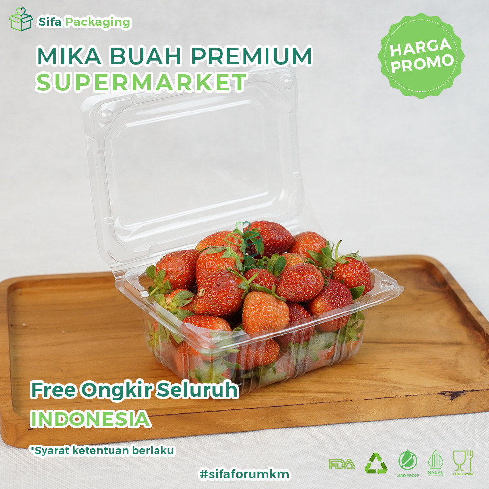 Mika Buah Strawberry Box Mika Plastik Stroberi Mika Buah Segar Mika Kotak Buah Anggur Mika Tomat Box