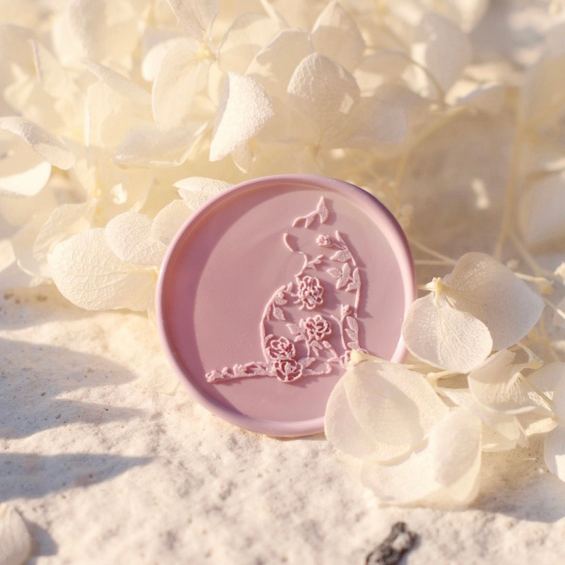 

New Wax Seal Stamp Cute Cat Embossed Seal Copper Head 3d Frosted Relief Brass Head Fire Paint Seal Envelope Scrapbook Fire Wax