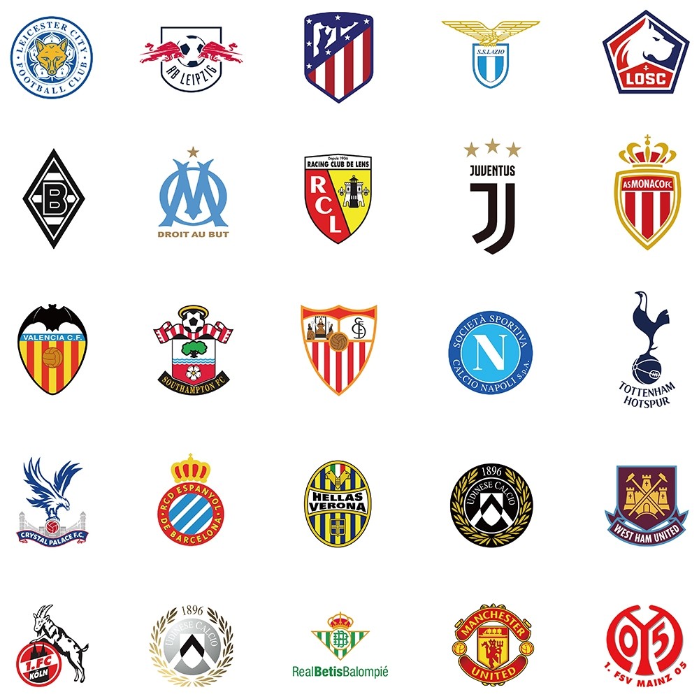 

Logo Tim Sepak Bola Stiker untuk Buku Tempel/Buku Harian/HP/Dekorasi Laptop/Sticker Helm Tahan Air Vinil/Stiker Tablet Ponsel Stiker Tahan Air Berperekat