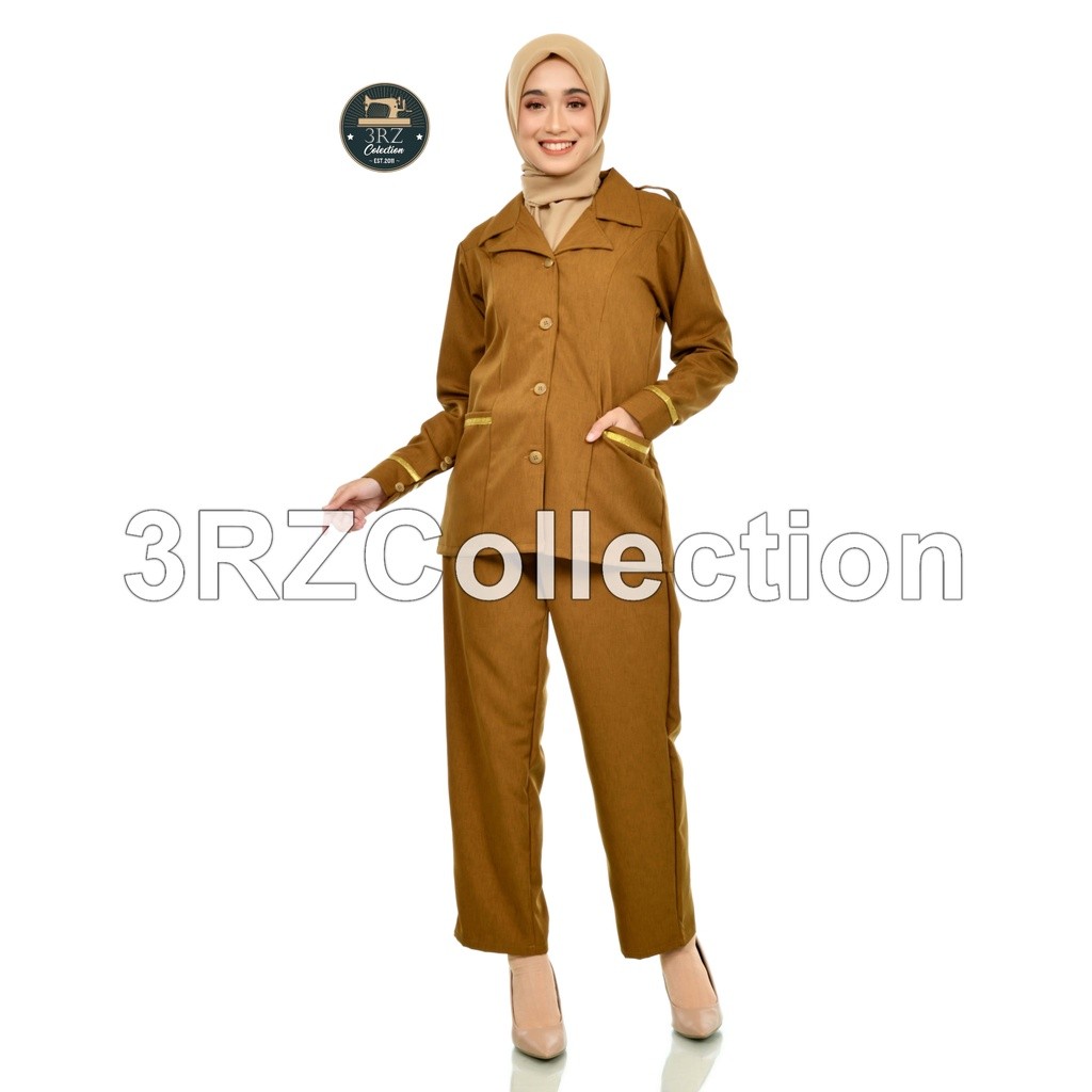 FREE ONGKIR Seragam Dinas Pns Wanita Baju Dinas Pemda Wanita Setelan Seragam PNS Keki Tua Khaki Muda