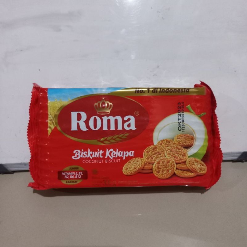 

Biskuit Roma kelapa 300 gram 1 dus isi 28 pcs