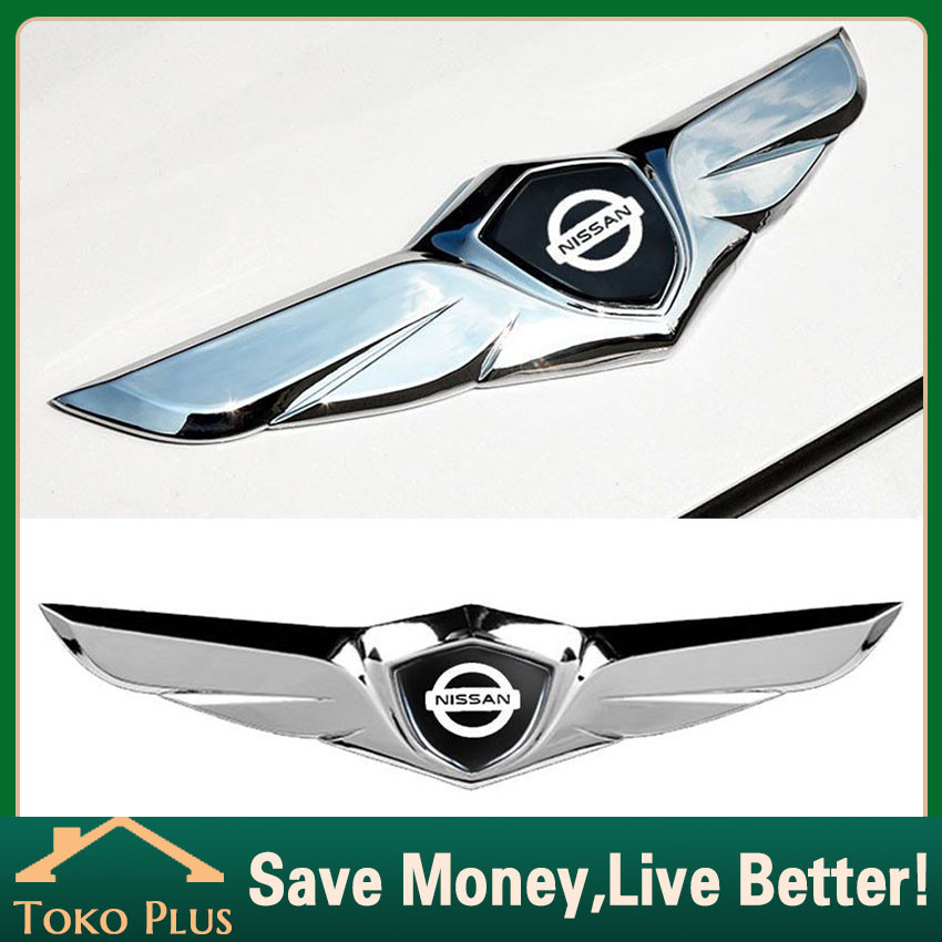 Emblem Wings Nissan Full Chrome Logo Mobil Nissan Chrome / Logo Nissan Sayap Timbul 3D / Sayap Logo 
