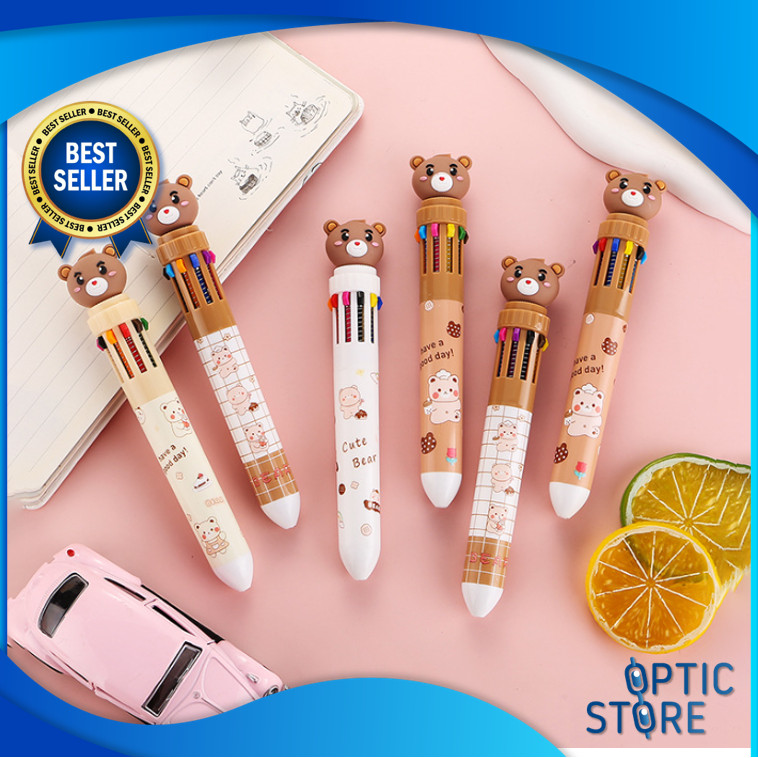 

OPTIC S6271 Pulpen Karakter Beruang Lucu Pulpen Mekanik 10 Warna Motif Teddy Bear Bulpen Karakter Teddy Lucu 10 Warna