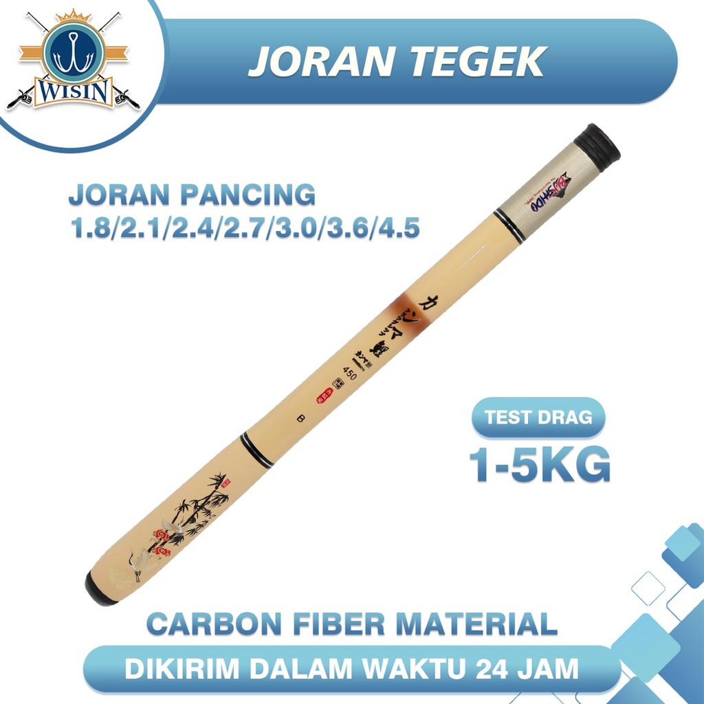 TERLARIS WISIN Joran pancing portabel ultra pendek Joran tangan/Panjang setelah kontraksi 40cm/