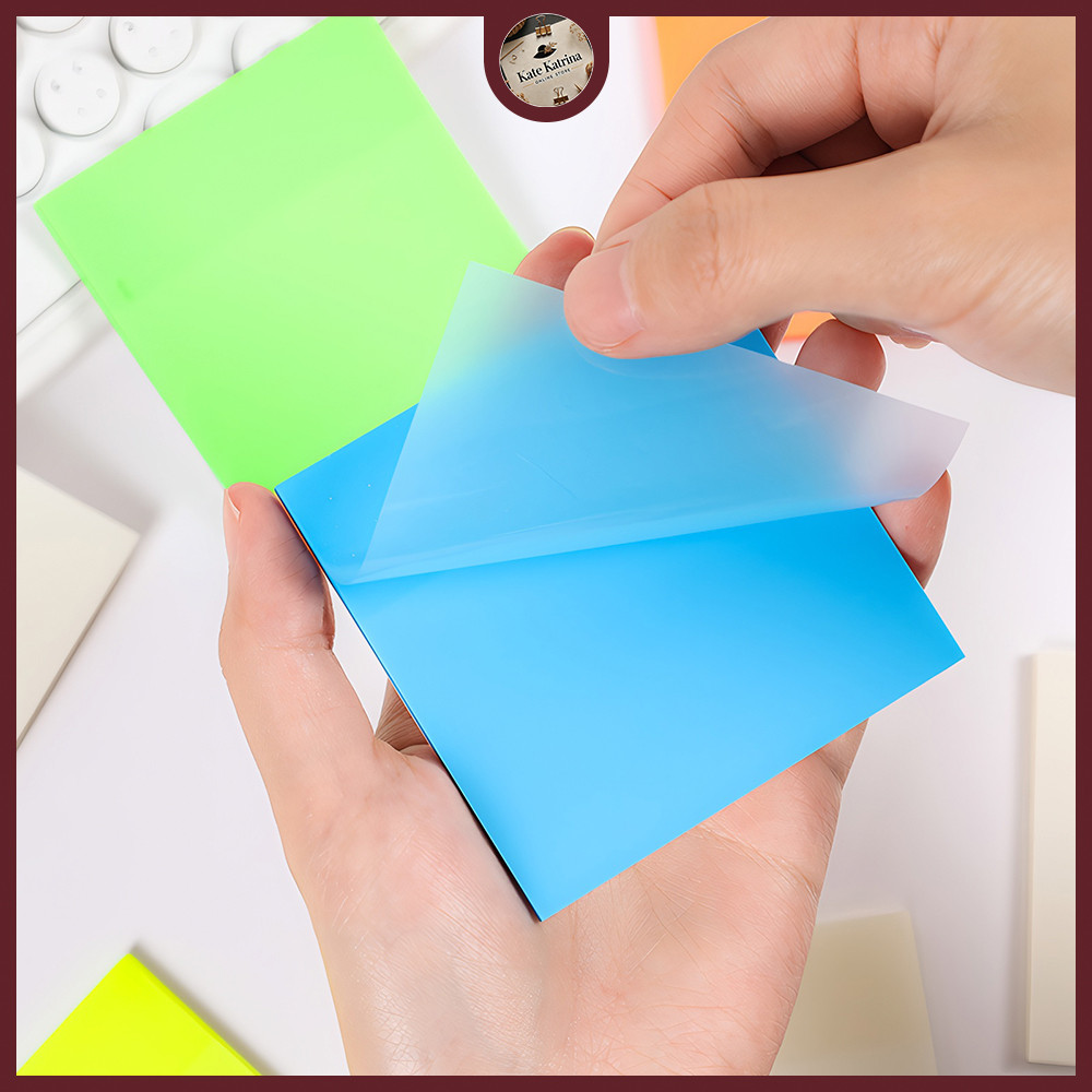 

KK 50 Lembar Sticky Notes Kertas Memo Paper Transparan Anti Air