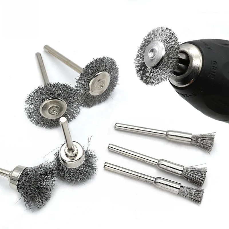 Mata Sikat Besi Kawat Bor Gerinda Mini Pembersih Logam Baja Amplas Kuas Grinder Wire Polishing Wheel