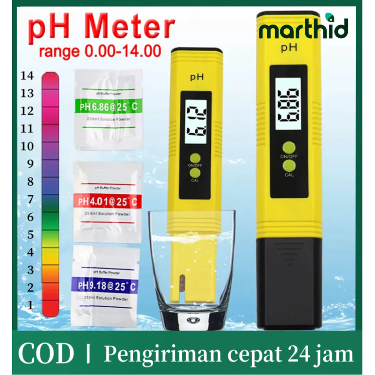 marthid Digital PH Meter Alat Pengukur Keasaman  Alat Ukur Air Hidroponik Air Digital Ph