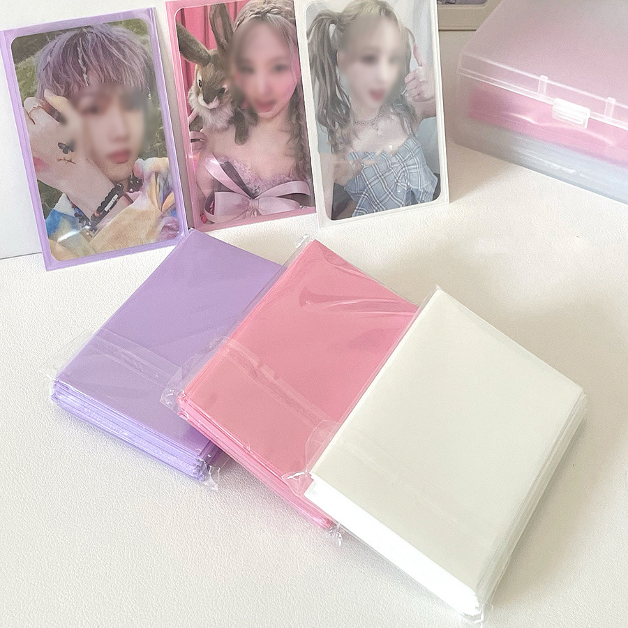

Sharkbang 50pcs/Lot Holo Card Sleeves 61x91mm 20C Macaron Color Kpop Holder For Postcards Films Game Cards Photocard Protector