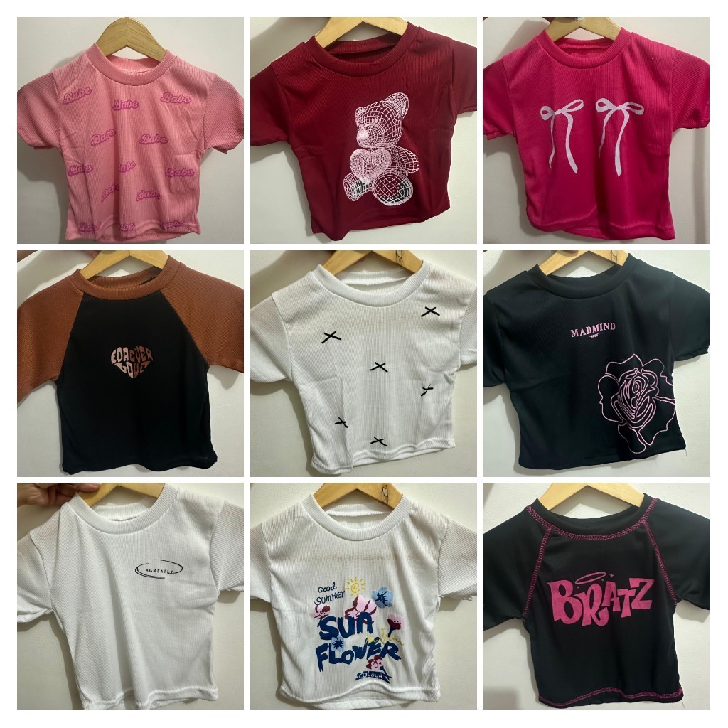 PREKTUS - ZEN PAKET HEMAT CROP TOP PANJANG MURAH Isi 3 6 10 PSC Potong ANAK RANDOM / kaos crop kekin