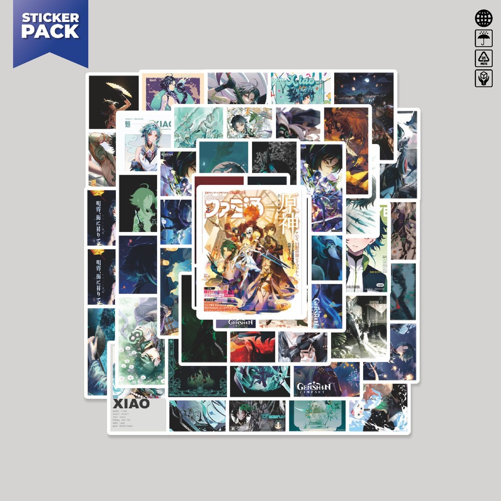 

[100PCS]Stiker Pack Stiker Anime Genshin Impact XIAO Aesthetic Vinyl Anti Air Dekorasi Sticker Laptop Buku Journal Koper Helm Casing HP Gitar Helm Skateboard