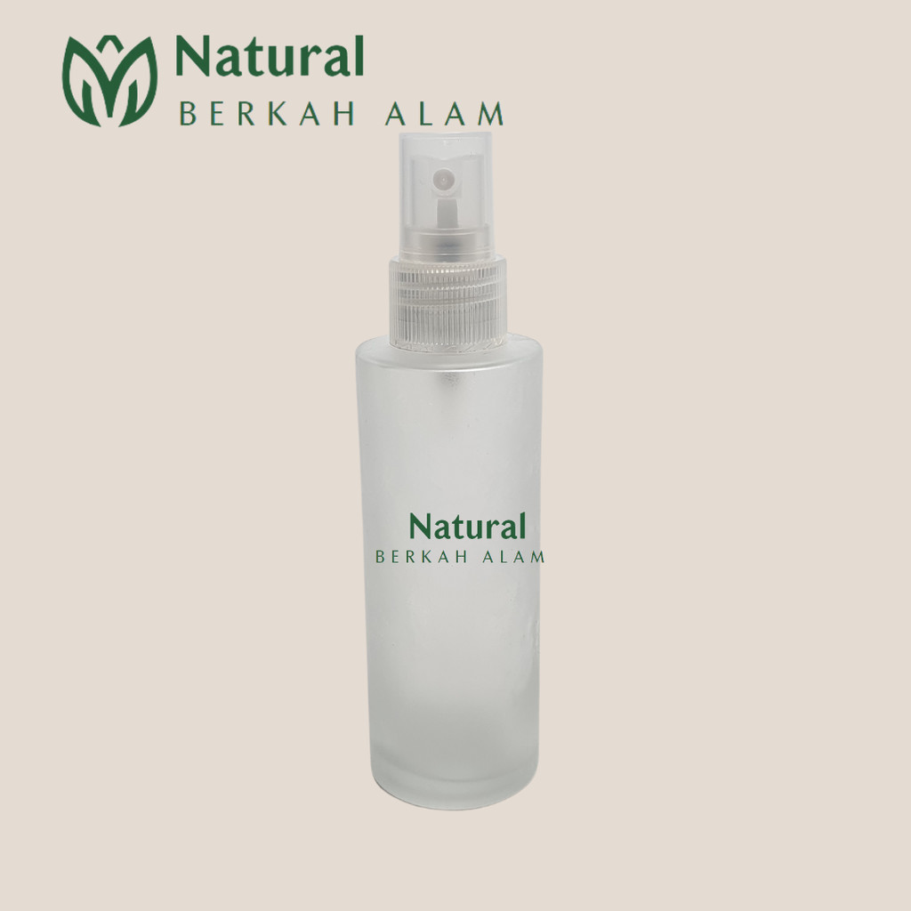 Botol 60 ml Cilinder Clear Fros Tutup Spray / Botol Kaca Kosmetik / Botol Kaca Serum / Botol Kaca 60