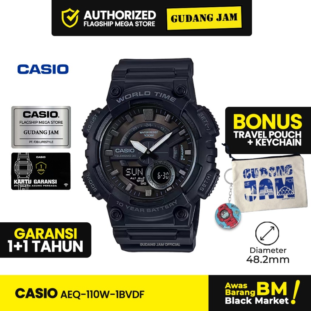 Jam Tangan Casio AEQ-110W-1BVDF AEQ-110W AEQ-110 AEQ110W AEQ 110W