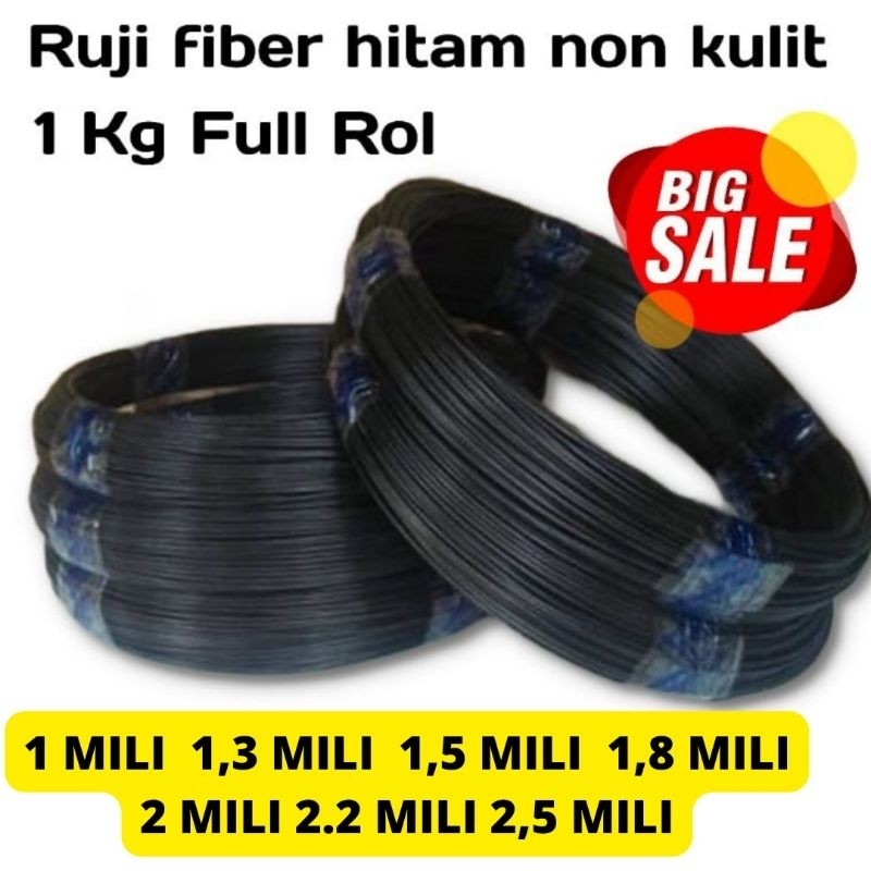 Jeruji Fiber 1mm 1,3 mm 1,5mm 1,8mm 2mm 2,2mm 2,5mm Hitam Asli Non Kulitan bukan hasil cat Ruji untu