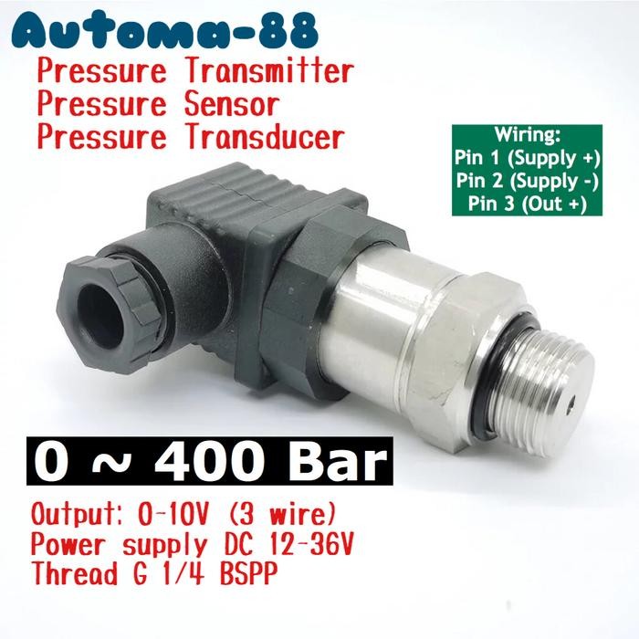 Aauto Pressure Transmitter 0-400Bar Output 0-10V 3 wire DC 24V 400 Bar