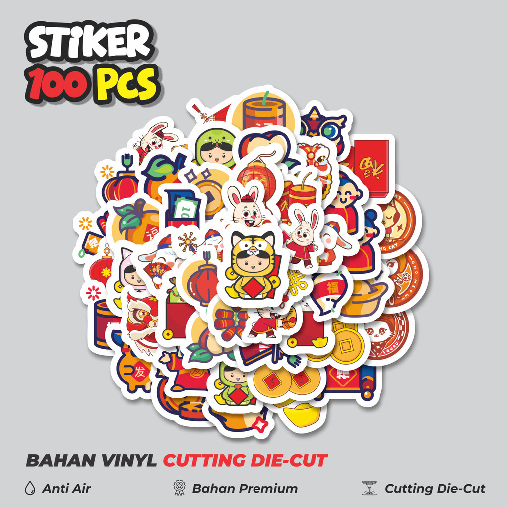 

Terbaru! 50 pcs Stiker Hari Raya Imlek Dekorasi Lucu Kreatif untuk Notebook, Skateboard, HP