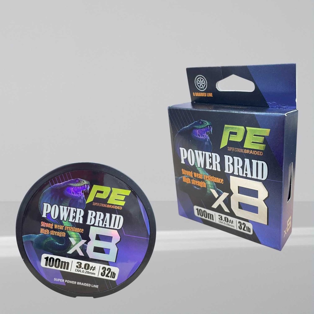 Senar Tali Pancing PE Braided Fishing Line 100M - MAX X8 Reel Ikan Laut Joran Umpan