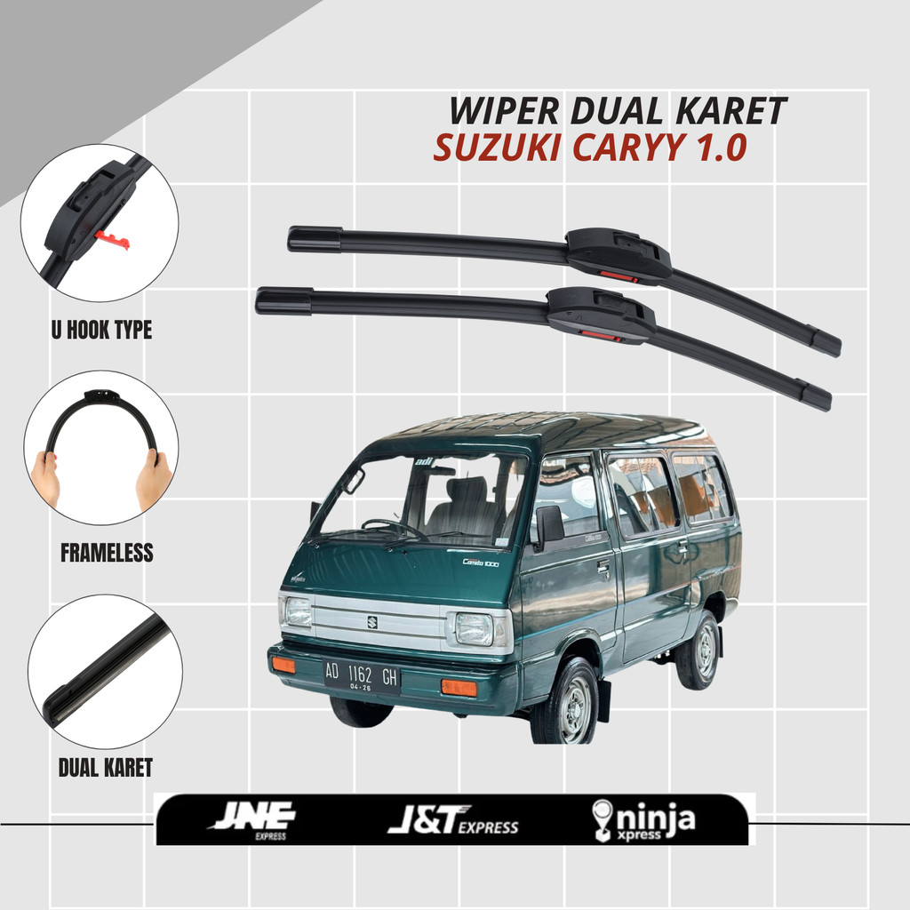 Wiper Kaca Depan Mobil Suzuki Carry 1.0 Dual Blade Universal - 1 Set Wiper Karet Semua Jenis Mobil  