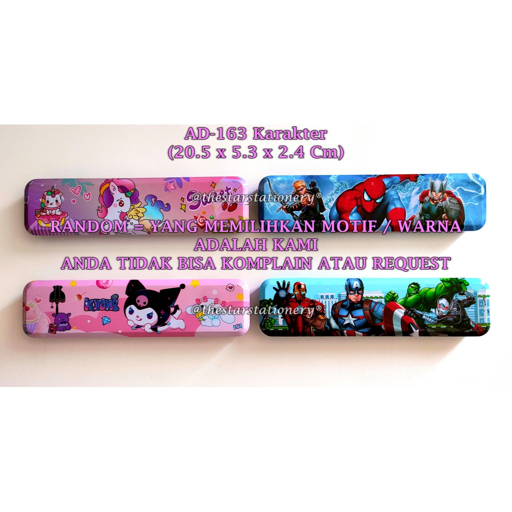 

(1 Biji) GROSIR Kotak Pensil Kaleng Karakter 20.5*5.3*2.4 Cm / Kotak Pensil Kaleng GXIMP AD-163