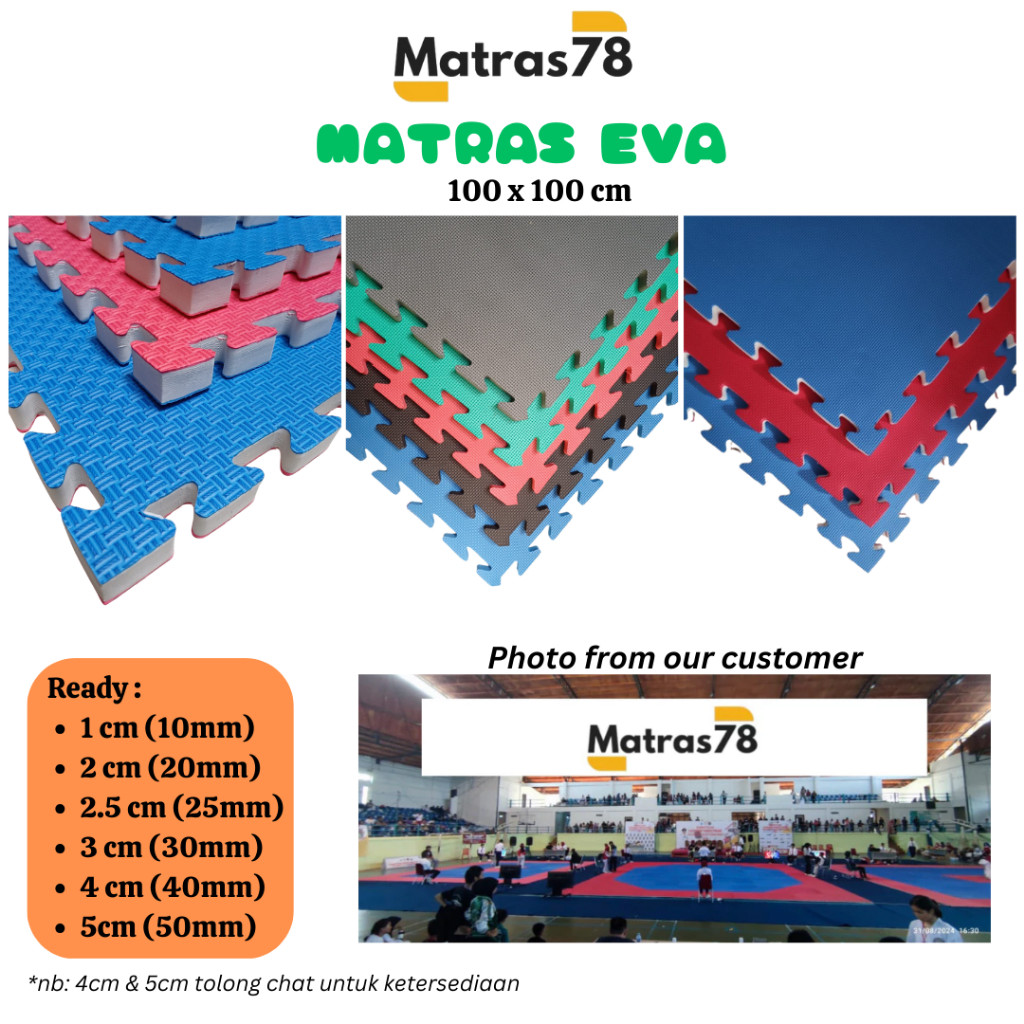 100cm*100cm Matras Bela Diri 1cm - 3cm Eva Sponge Eva Mat Matras Beladiri Matras Puzzle Silat Matras