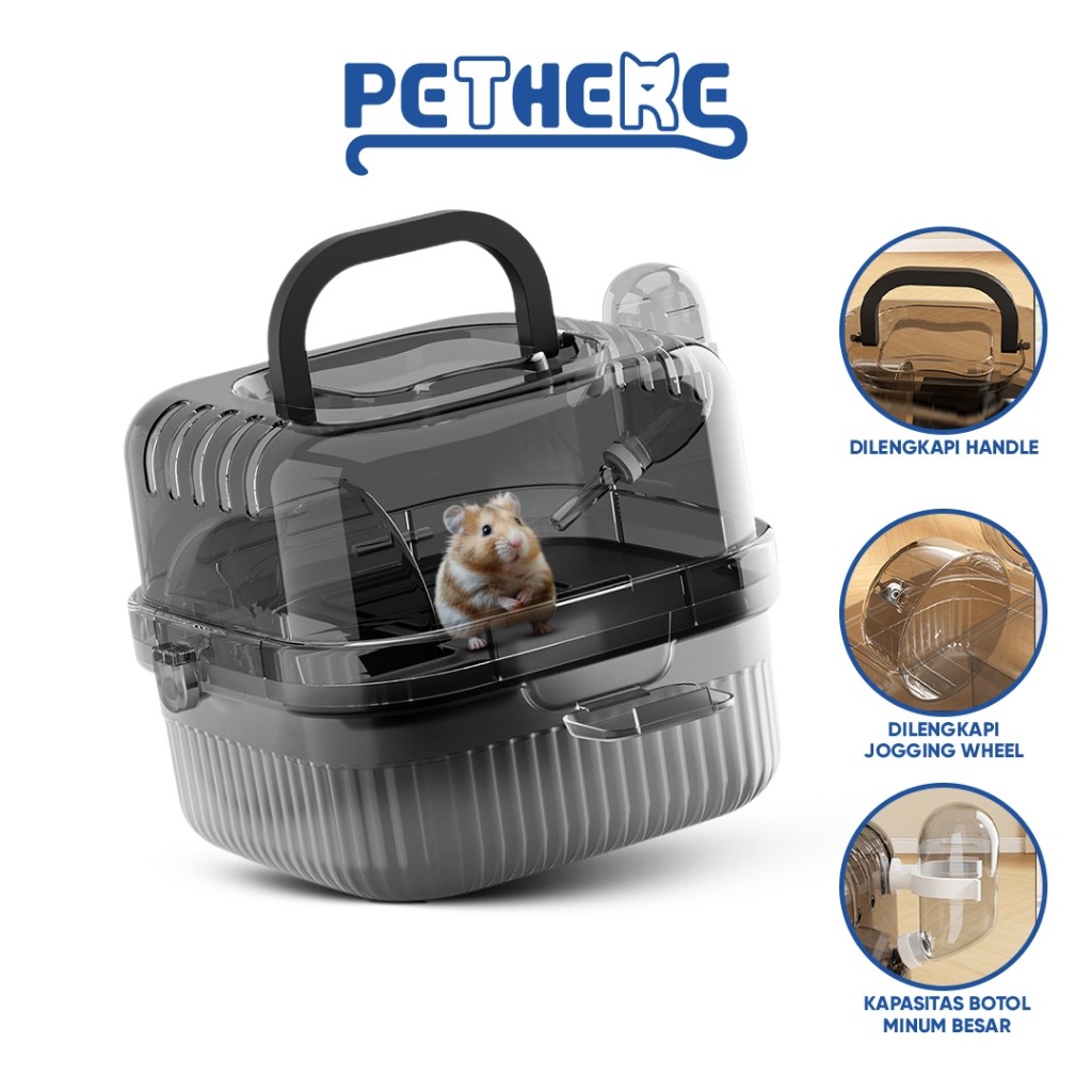 CAMBERUS_SHOP  PET THERE Kandang Hamster Portable 2 Tingkat F33 Kandang Mini Hamster Transparan Fasi