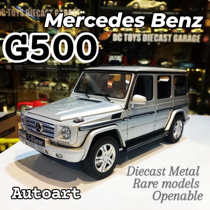 Diecast Mercedes Benz G500 Silver Metalic by Autoart Millenium  Metal Full Open Rare Models High Det