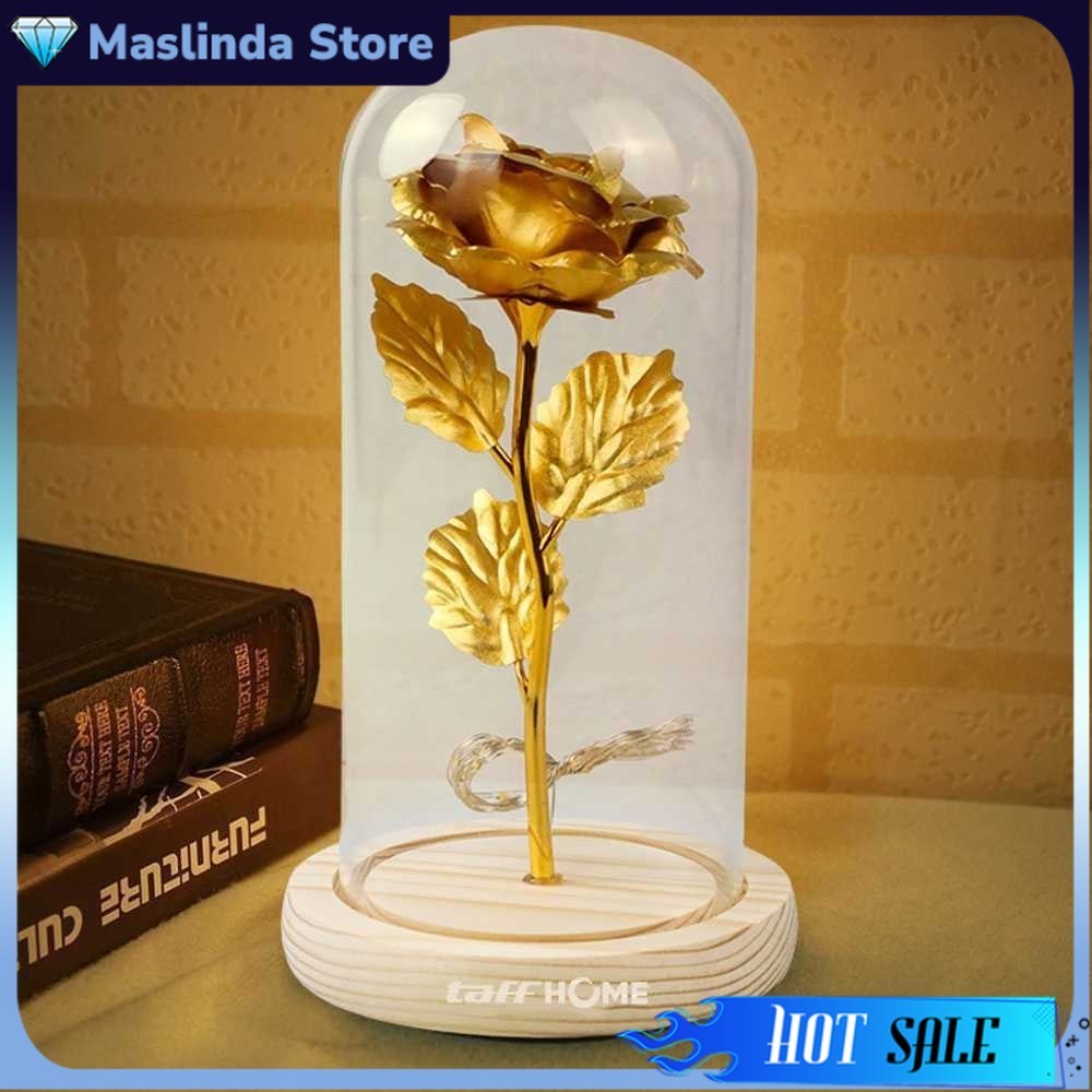 Lampu Meja Hias LED Mawar Cantik| Lampu Hias Mawar Sintetis| Kado Bunga Mawar Sintetis Lampu LED