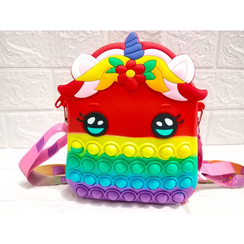 tas pop it unicorn besar/tas pop it sling bag/tas hp