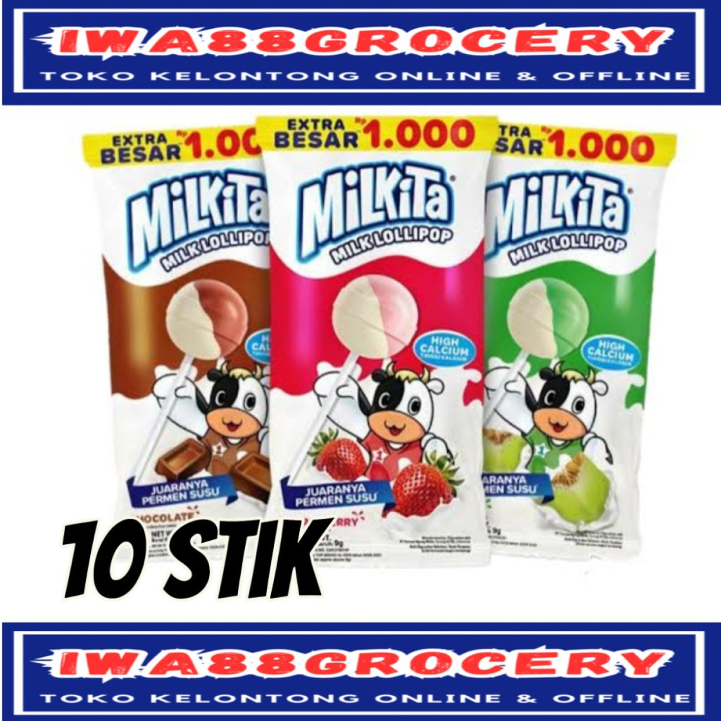 

Milkita lollipop candy permen susu 10 sachet