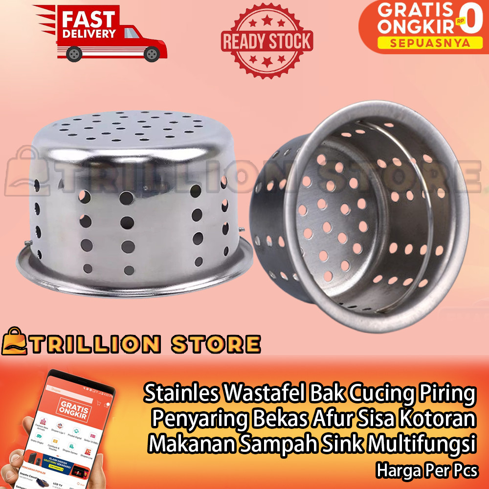 Keranjang Kotoran Sink Cuci Lobang Stainles Piring Jaring Bekas Afur Wastafel Tempat Mampet Filter A