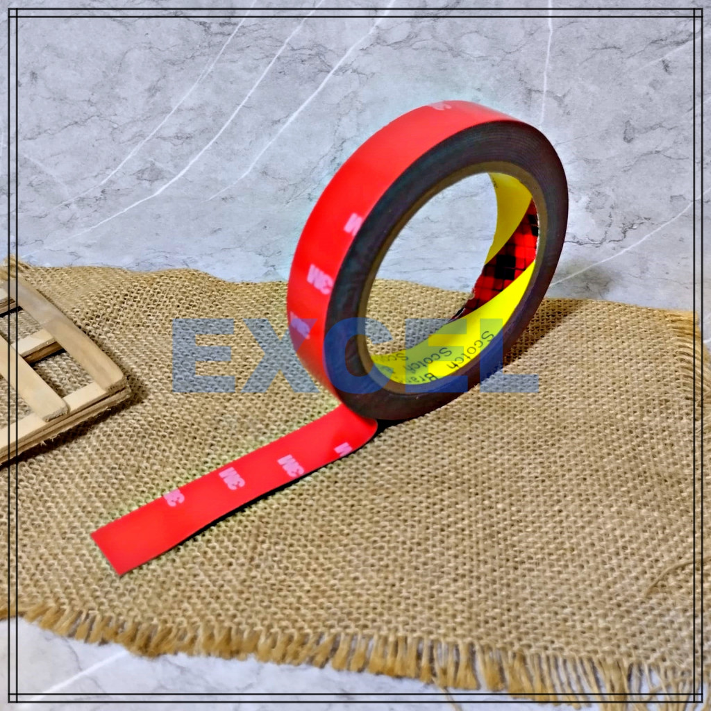 DOUBLE TAPE LEM 3M PE FOAM - SOLASI PEREKAT BB BUSA MERAH SUPER 2 CM X 5 M - LEM 3M MERAH