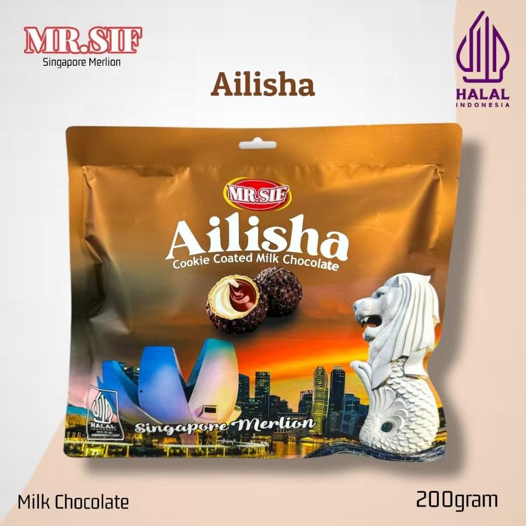 

Cokelat Ailisha Singapore Merlion By Mr.Shift 200gram isi -+ 20pcs