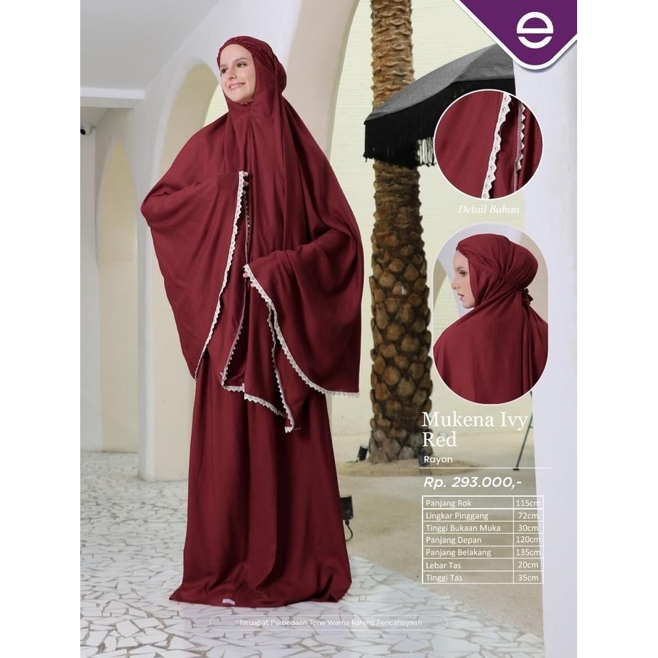 MUKENA DEWASA ETHICA ORIGINAL MUKENA IVY RED MUKENA TERBARU 2024