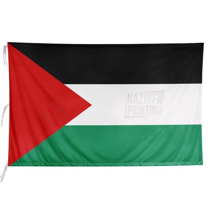 NIRM Nazhifa Printing - Bendera Palestina bendera Palestine 2 Sisi bolak balik, Ukuran Kecil-Besar -