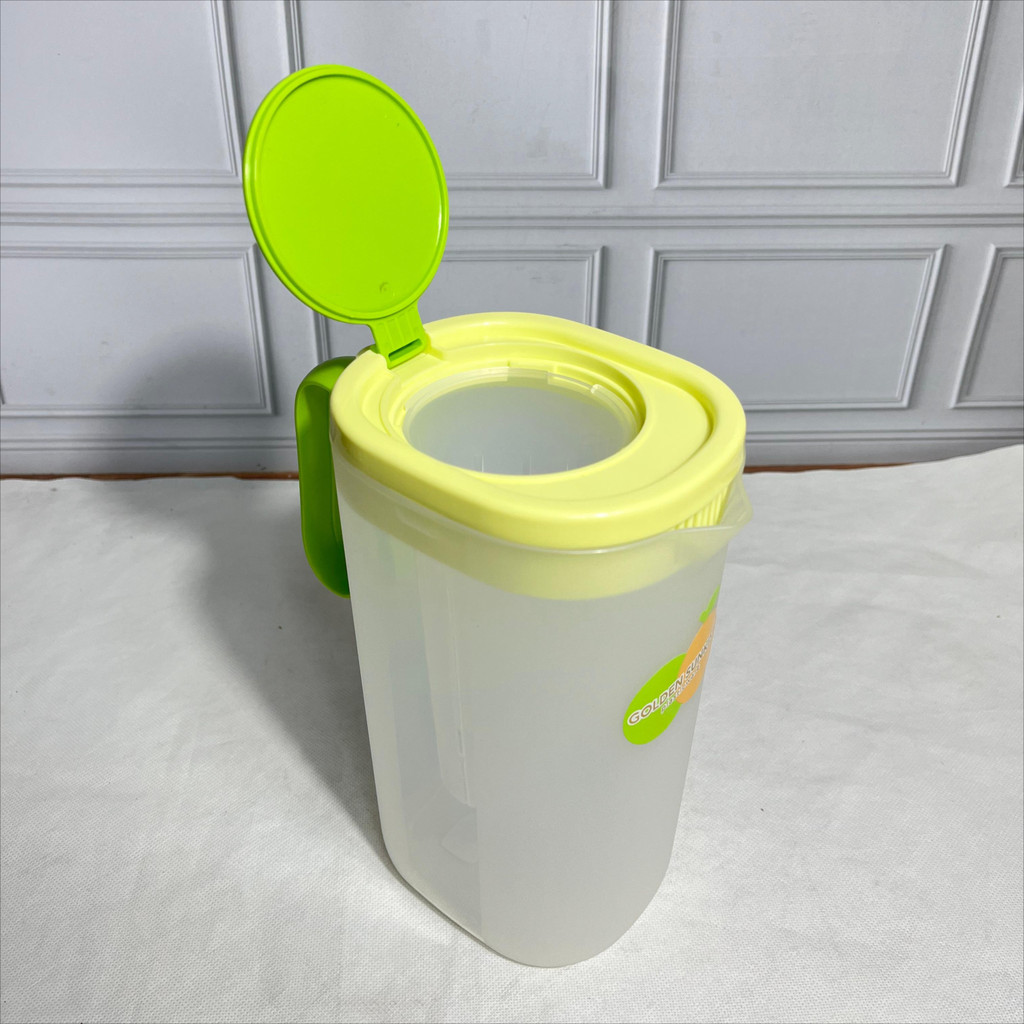 Teko Air + Saringan Bening Tutup Hijau / Kan Infused Water 1,5 Liter KAP 3042 Golden Sunkist