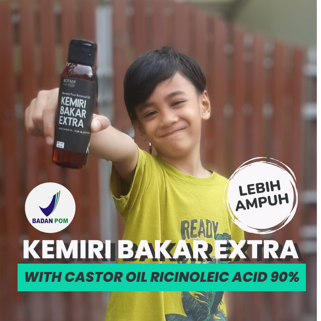 Perawatan Rambut Anak Penumbuh Rambut Tipis BPOM | Minyak Kemiri Bakar EXTRA Castor Oil