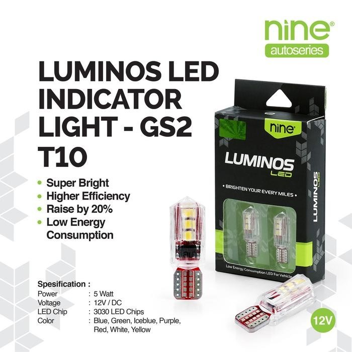 LUMINOS LED Lampu Sein 5W Senja Plat Seri Mobil Motor 3030 T10 6 Titik GS2
