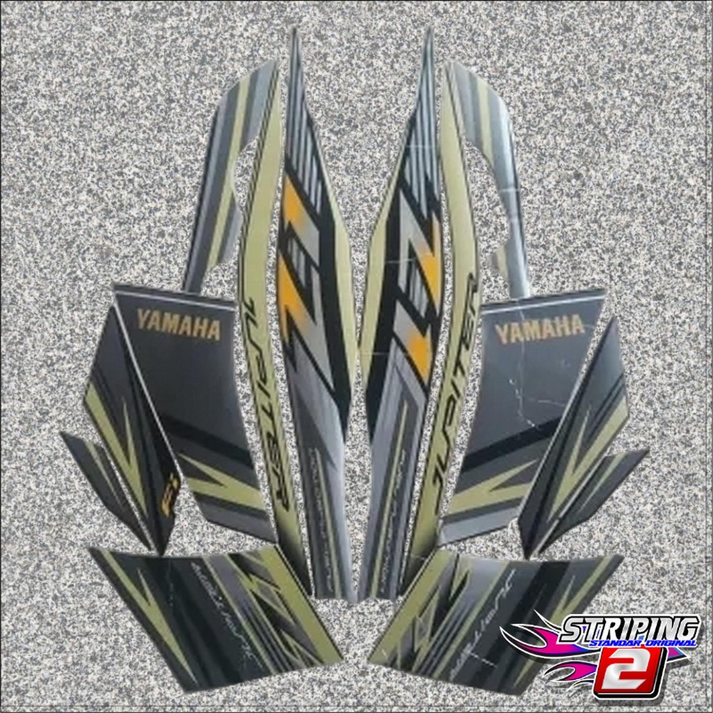 Striping Sticker Motor Yamaha Jupiter Z1 2016 Hitam-Gold