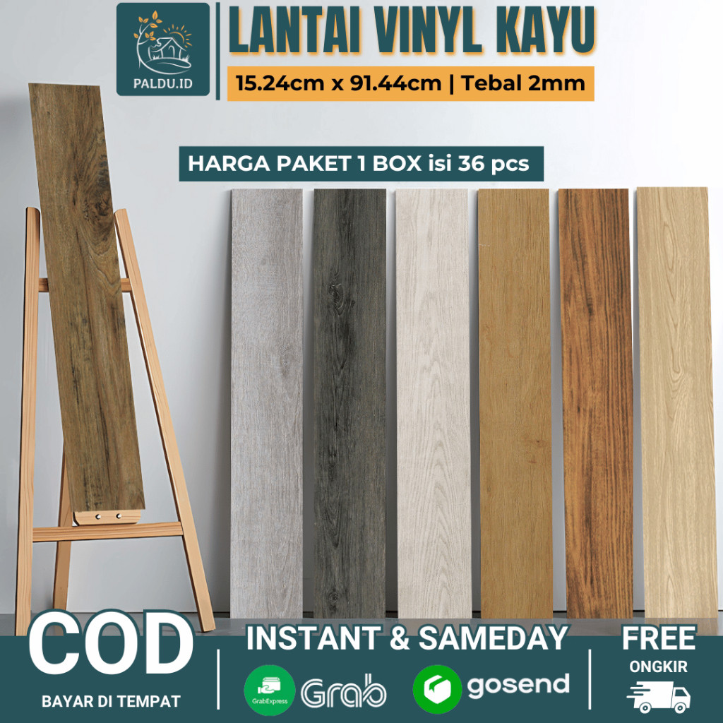 Paldu ID - Lantai Vinyl Kayu Premium 1 Dus (36PCS) Lantai Vinyl Kayu Premium Vinyl Lantai Parket Kay