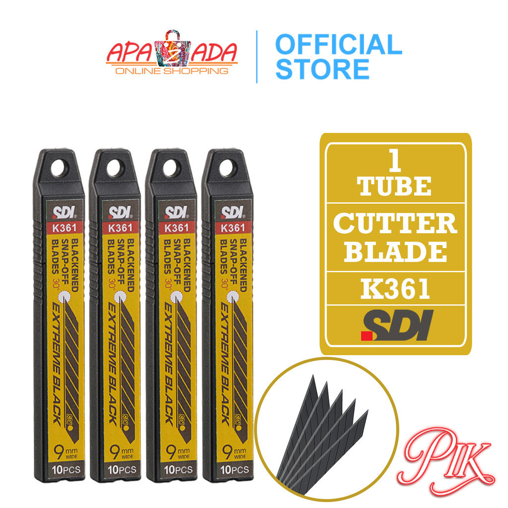 Apazada Refill Cutter Kecil [1 Tube - 10 Mata Pisau] / Extreme Black Isi Cutter 30 Derajat / 30 Degr