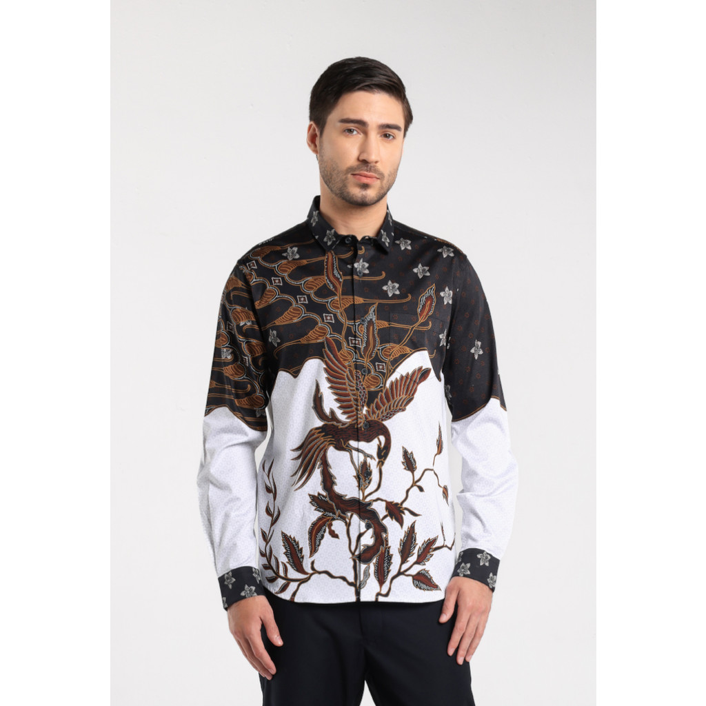 MOC - Kemeja Batik Pria Lengan Panjang Sukhothai - White