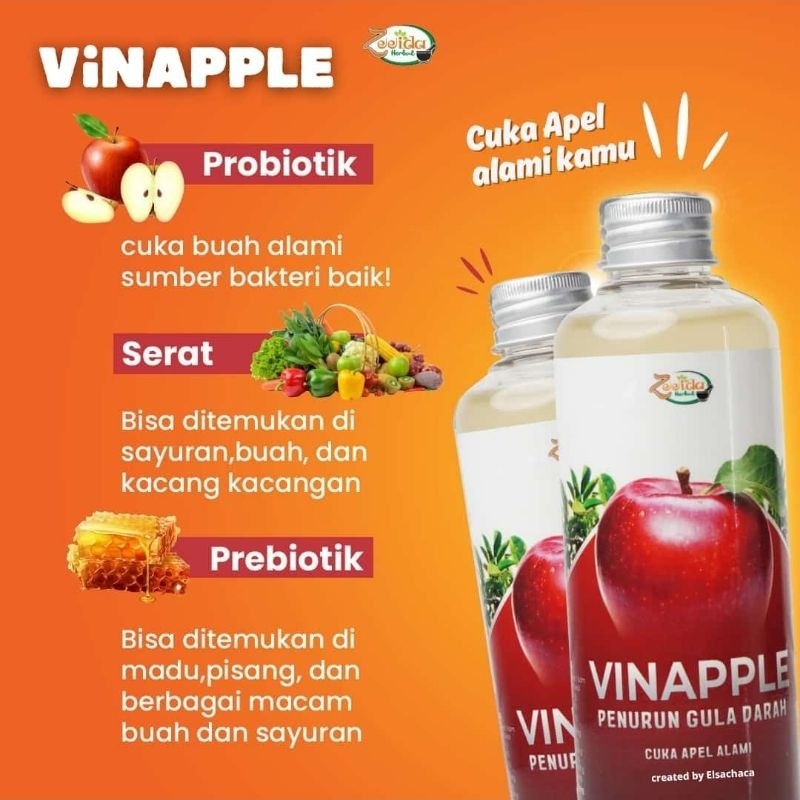 

VINAPPLE CUKA APEL ZEEIDA 250ML 500ML | Cuka apel with mother original | batu ginjal batu empedu kolesterol asam urat diabetes diet sehat | probiotik alami BEST CHOICE
