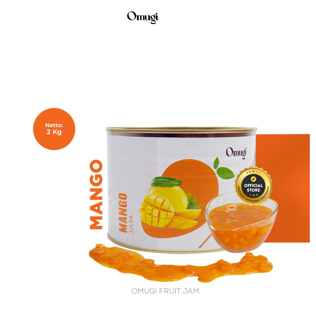 

OMUGI Fruit Jam Selai Filling Buah Asli Import (40% Daging Buah Asli ) 2 Kg Selai Omugi Rasa Mango Mangga