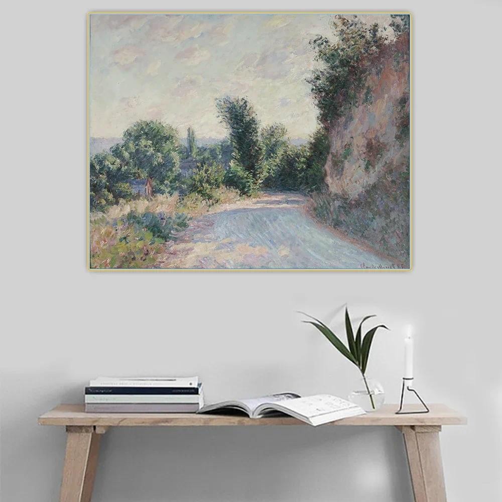 

Citon Claude monet《Road near Giverny》Canvas Art Oil Painting Artwork Poster Picture Wall Background Decor Home indoor Decoration
