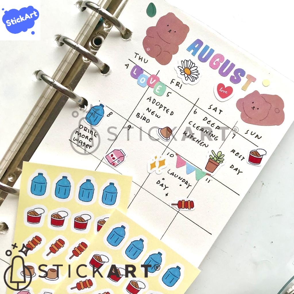 

[STICKART] Sticker makanan mini lucu/ sticker dekorasi jurnal/ stiker aesthetic L61 BAHAN DAN KWALITAS PREMIUM