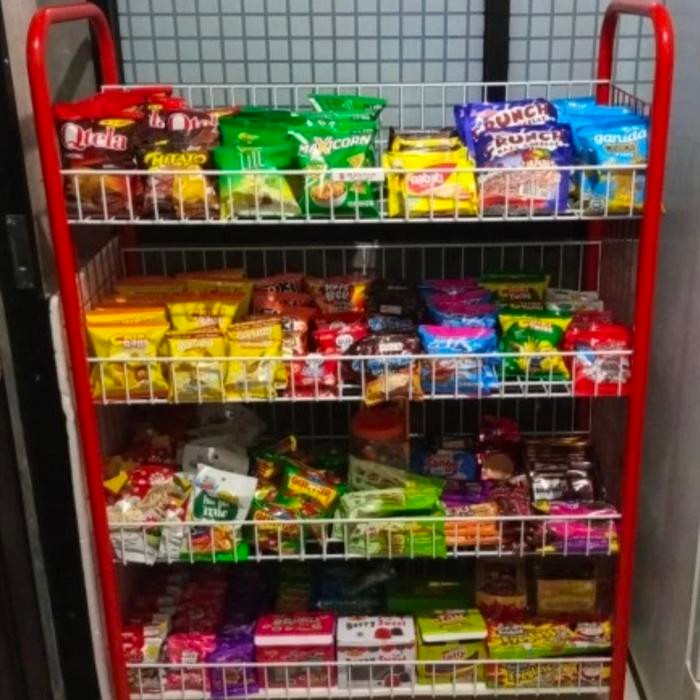 RAK SERBAGUNA JUMBO RAK BESI DISPLAY SNACK 4 SUSUN MASTER (INSTANT)