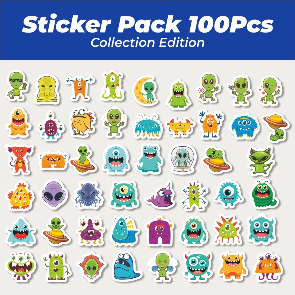 

Hot Sticker Kartun Alien Cute Sticker Lucu Anti Air Stikers Berperekat Waterproof Sticker Decal Buat Motor Helm Buku Journal Koper Casing HP Laptop Botol Minum